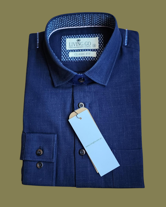 CAMISA ML - Azul Nocturno Lino