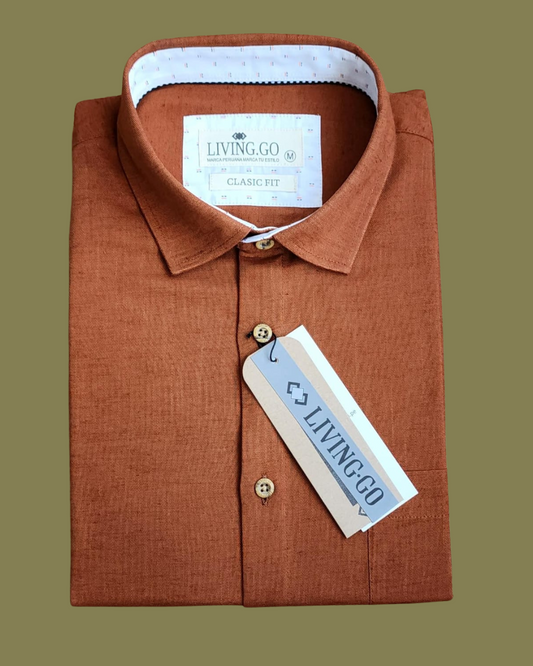 CAMISA ML - Terracota Elegance Lino