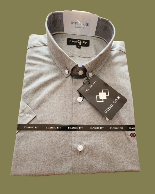 CAMISA MC CLASSIC FIT – Gris Jaspeado
